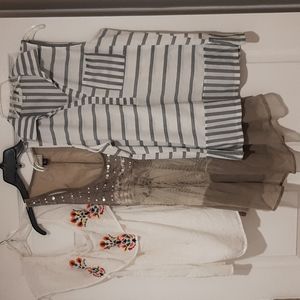 3 Women's Assortment of Spring/Summer Shirts Size L NWOT